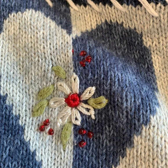 🐱 VINTAGE HEIRLOOM COLLECTIBLES HEART SWEATER SIZE X-LARGE - Picture 6 of 10